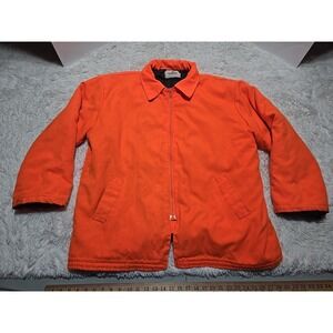 Woodfield Blaze Orange XL‎ Hunting Coat Quilt Lined Jacket Made USA Distressed
